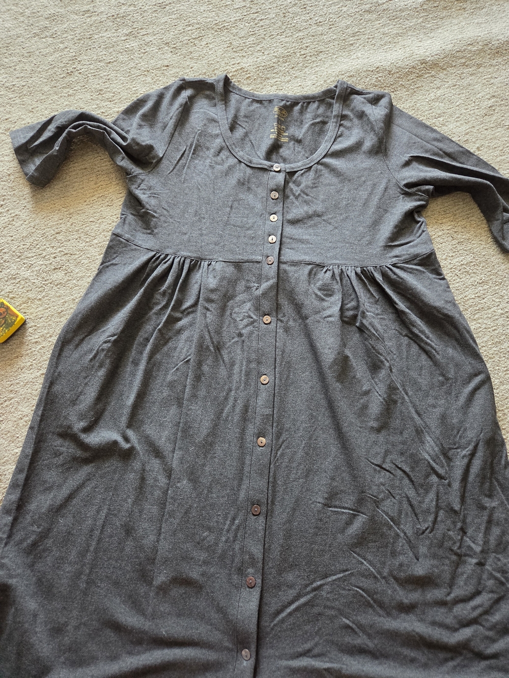 Blue Sky Charcoal Button-Front Baby doll Dress